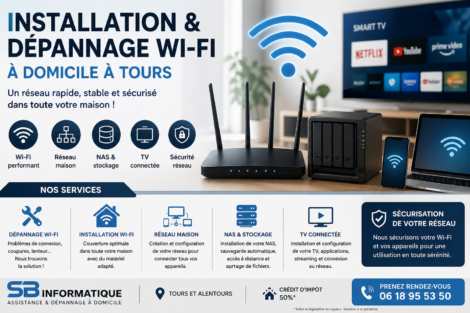 Installation et dépannage Wi-Fi à domicile à Tours